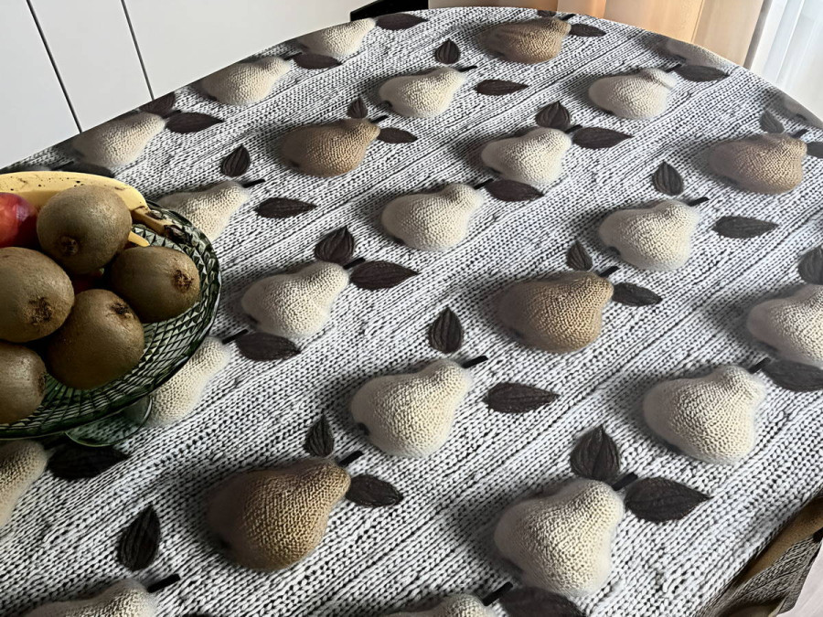 Tablecloth 170x150 Ecotton DUCK 3D with pears 3848-1