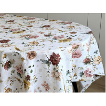 Ecotton DUCK tablecloth, 170x200, with flowers, 7195-1