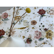 Ecotton DUCK tablecloth, 170x200, with flowers, 7195-1