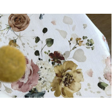 Ecotton DUCK tablecloth, 170x200, with flowers, 7195-1