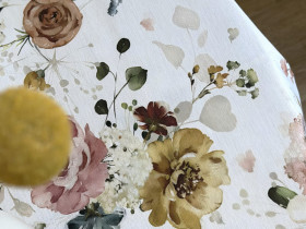 Ecotton DUCK tablecloth, 170x150, with flowers, 7195-1