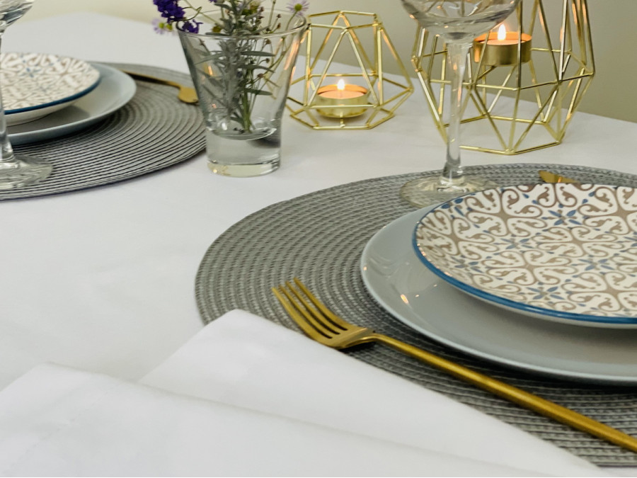Tablecloth 170x150 Ecotton DUCK White