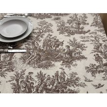 Tablecloth 170x150 Ecotton DUCK People in the bushes Beige 30497