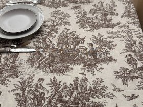 Tablecloth 170x150 Ecotton DUCK People in the bushes Beige 30497