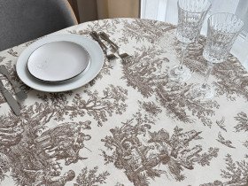 Tablecloth 170x150 Ecotton DUCK People in the bushes Beige 30497
