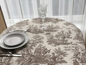 Tablecloth 170x150 Ecotton DUCK People in the bushes Beige 30497