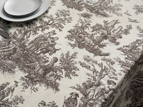 Tablecloth 170x150 Ecotton DUCK People in the bushes Beige 30497