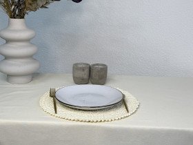 Tablecloth 170x220 Ecotton DUCK Milk 02