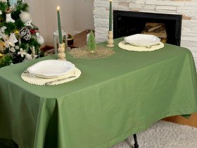Tablecloth 170x150 Ecotton DUCK Green 4057