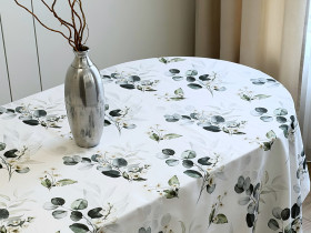 Скатерть 170x150 Ecotton DUCK белый с эвкалиптом 2102/1