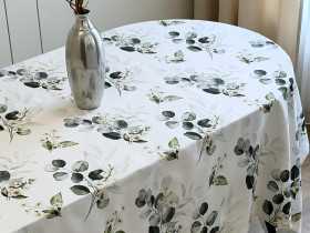 Скатерть 170x150 Ecotton DUCK белый с эвкалиптом 2102/1