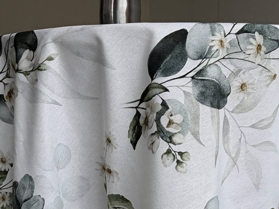 Скатерть 170x220 Ecotton DUCK белый с эвкалиптом 2102/1