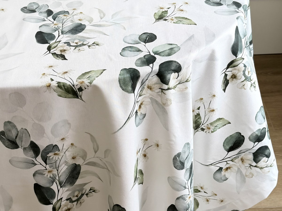 Скатерть 170x150 Ecotton DUCK белый с эвкалиптом 2102/1